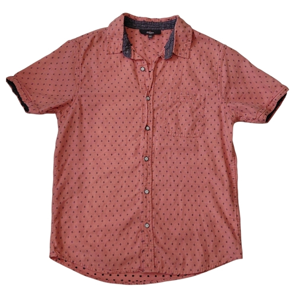 Men's Casual Button Down Shirt - Coral